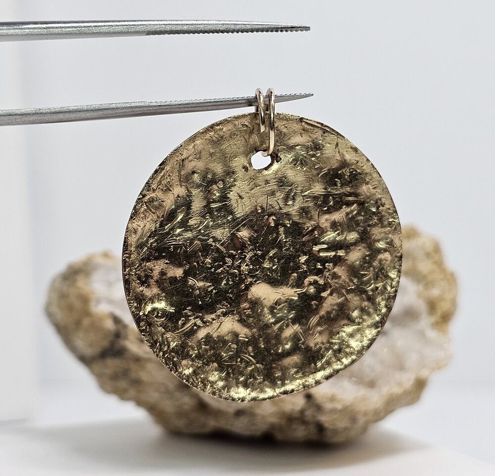 Vintage Or Antique GF - Bronze - Hammered Pocket Watch Case Back - Pendant *Read